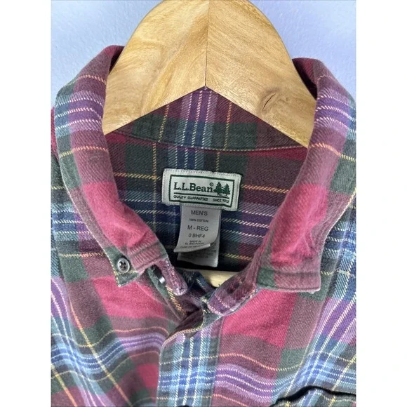 LL Bean Flannel Shirt Traditional Fit Mens Medium Plaid Button Down LOT OF 2 - Picture 2 of 15